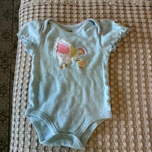 Adorable Blue Baby Onesie with Chicken Design